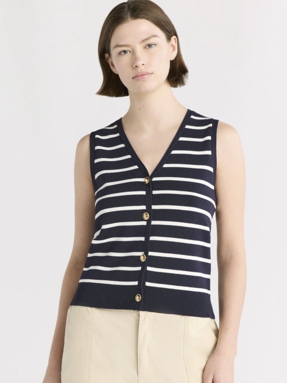 Free Assembly Button Front Sweater Vest Sz XS